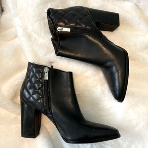 Ivanka Trump Quilted Black Leather Heeled Booties US Size 8.